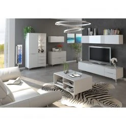 Maja Möbel Hängeschrank Shino I - Glas Weiß / Weiß - Breite: 180 cm -Wohnzimmermöbel boutique en ligne 1000170588 200304 13414600004 MOOD DETAILS P000000001000170588 mood