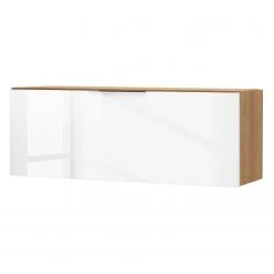 Maja Möbel Hängeschrank Shino I - Glas Weiß / Eiche Riviera Dekor - Breite: 90 cm