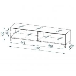 Maja Möbel TV-Lowboard Shino III - Glas Schwarz / Eiche Riviera Dekor -Wohnzimmermöbel boutique en ligne 1000170602 190418 12393100036 GALLERYIMAGES P000000001000170602