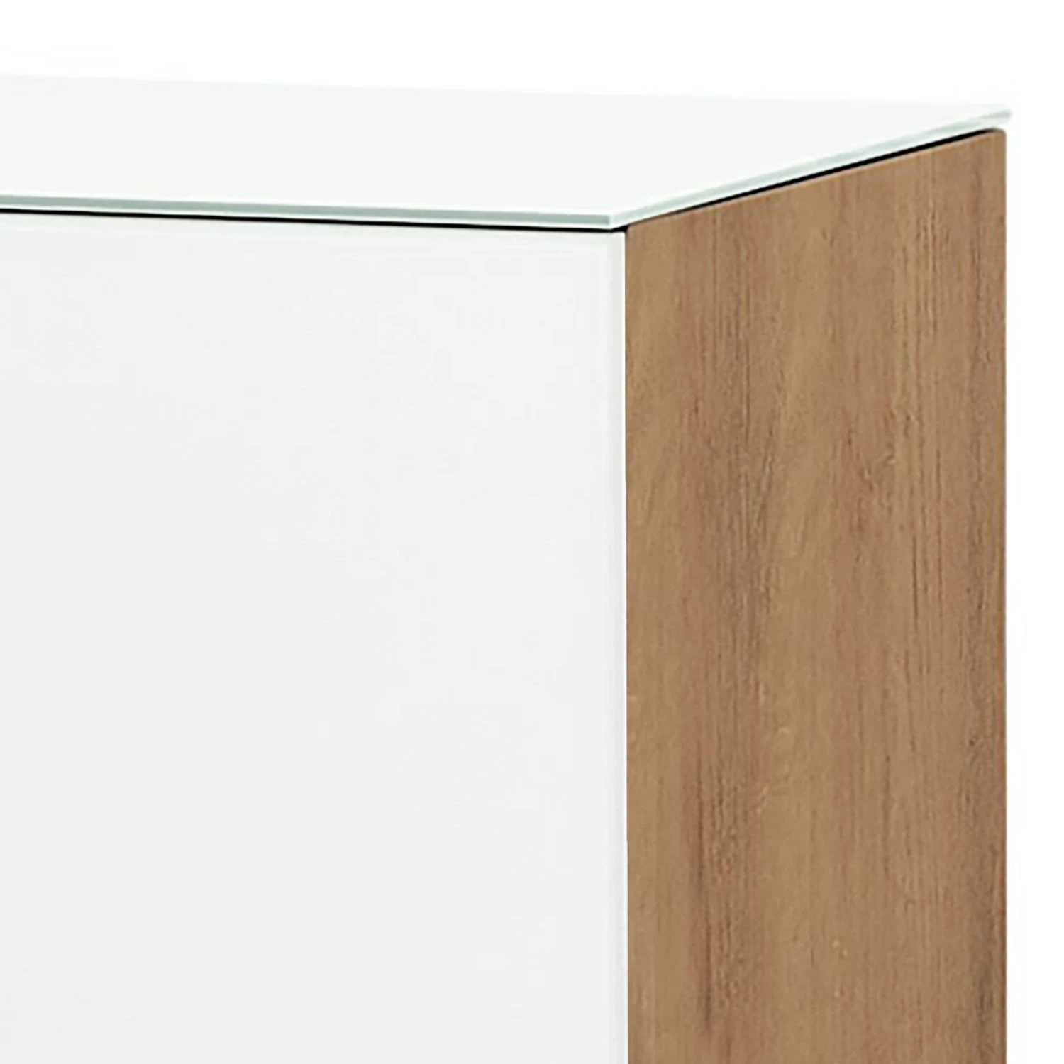 Maja Möbel Kommode Shino I - Glas Weiß / Eiche Riviera Dekor - Höhe: 109 cm 2 Maja Möbel Kommode Shino I - Glas Weiß / Eiche Riviera Dekor - Höhe: 109 cm – Bild 2