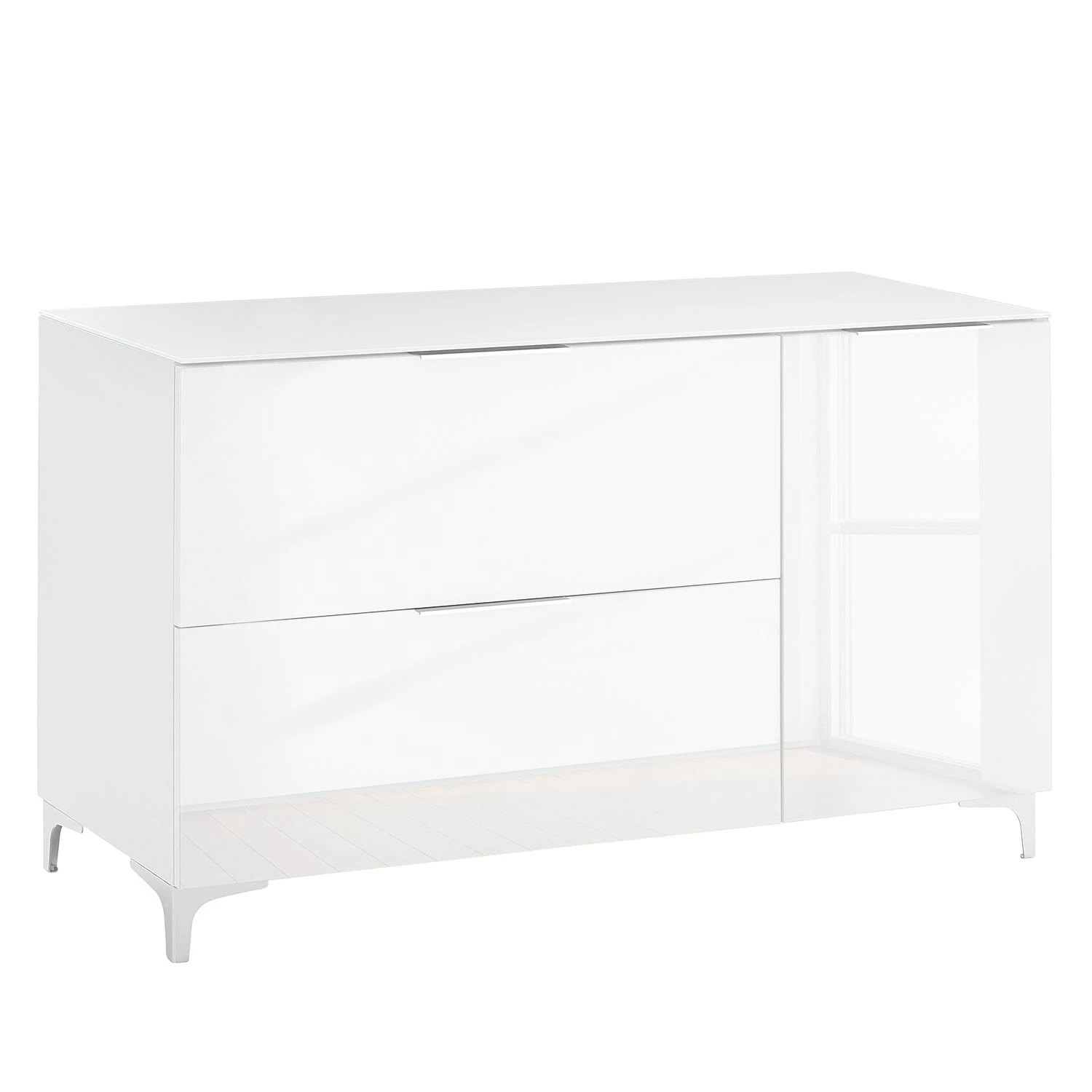 Maja Möbel Sideboard Shino I - Glas Weiß / Weiß 1 Maja Möbel Sideboard Shino I - Glas Weiß / Weiß