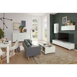 Maja Möbel TV-Lowboard Shino III - Glas Weiß / Weiß -Wohnzimmermöbel boutique en ligne 1000170619 190418 12393700111 MOOD GALLERYIMAGES P000000001000170619 mood