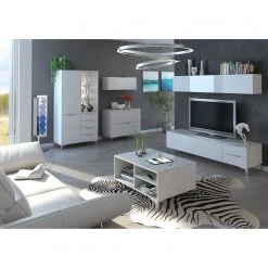 Maja Möbel Kommode Shino I - Glas Weiß / Weiß - Höhe: 77 cm -Wohnzimmermöbel boutique en ligne 1000170634 190418 12394100160 MOOD GALLERYIMAGES P000000001000170634 mood