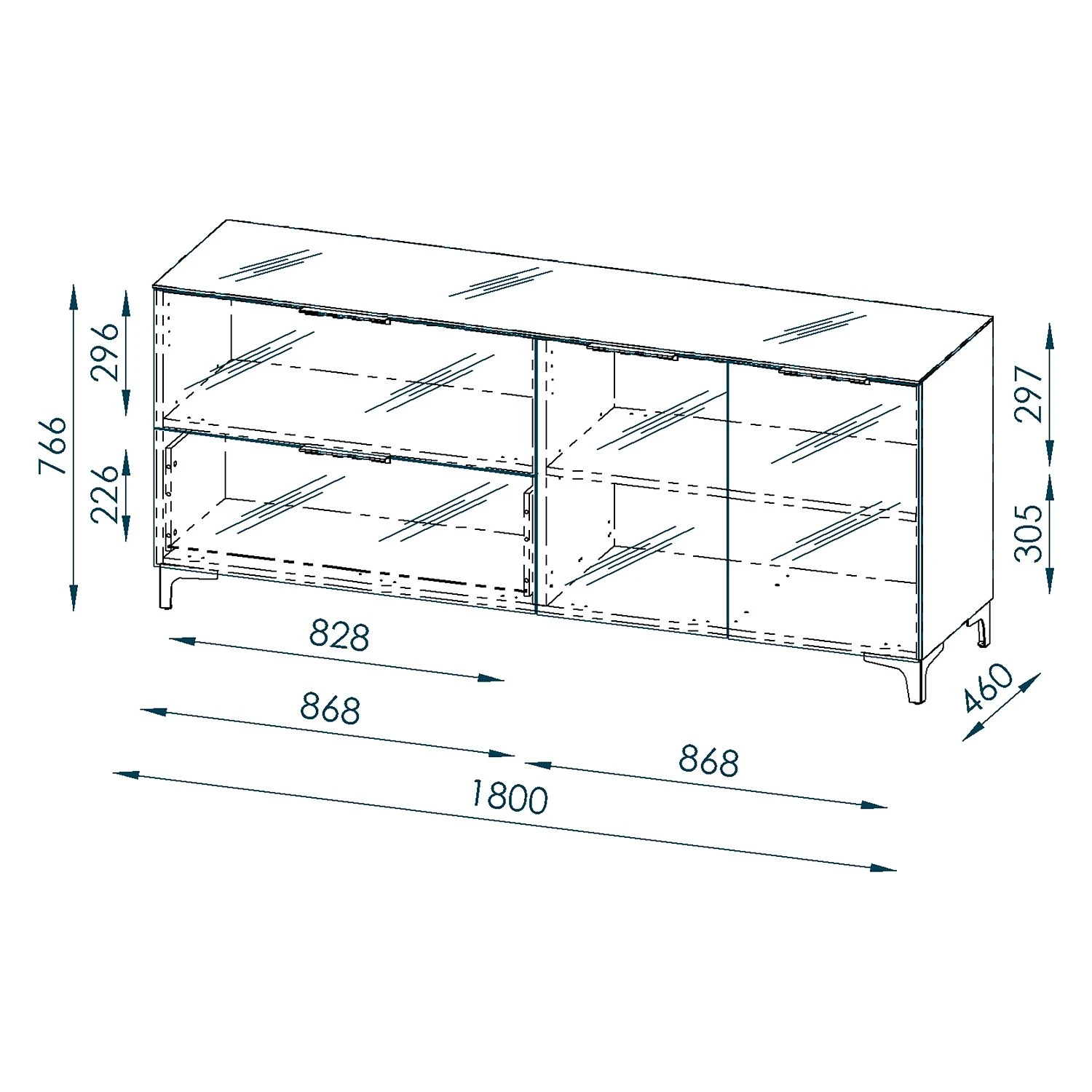 Maja Möbel Sideboard Shino II - Glas Schwarz / Eiche Riviera Dekor 4 Maja Möbel Sideboard Shino II - Glas Schwarz / Eiche Riviera Dekor – Bild 4