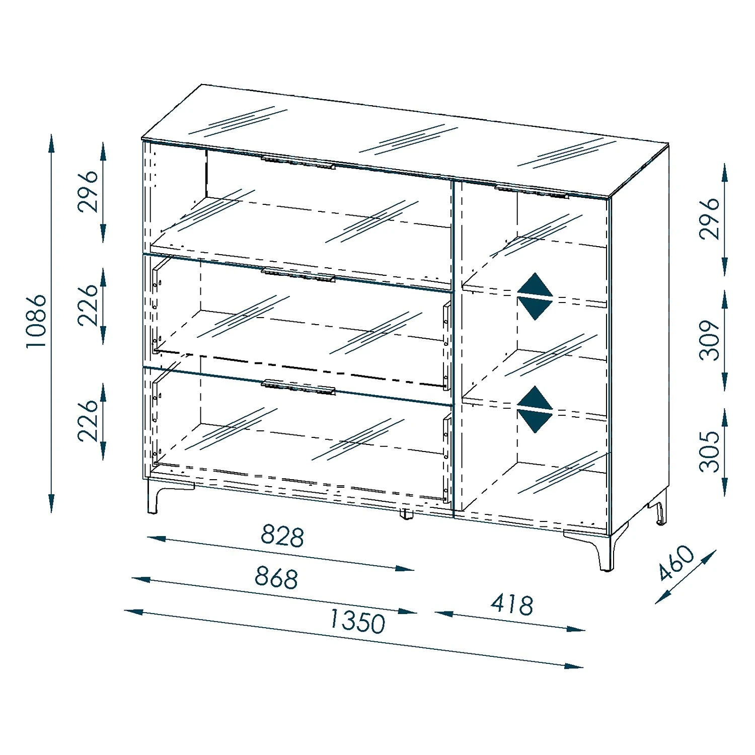 Maja Möbel Kommode Shino II - Glas Weiß / Weiß 4 Maja Möbel Kommode Shino II - Glas Weiß / Weiß – Bild 4