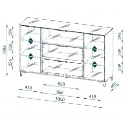 Maja Möbel Sideboard Shino IV - Glas Weiß / Weiß -Wohnzimmermöbel boutique en ligne 1000170646 190418 12394300204 GALLERYIMAGES P000000001000170646