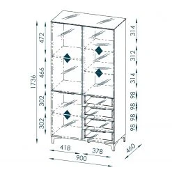 Maja Möbel Vitrinenschrank Shino - Inkl. Beleuchtung - Glas Schwarz / Schwarz -Wohnzimmermöbel boutique en ligne 1000170648 190418 12394400215 GALLERYIMAGES P000000001000170648