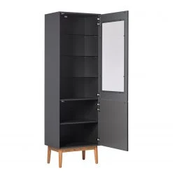 Mørteens Standvitrine Lindholm - Eiche teilmassiv - Matt Grau -Wohnzimmermöbel boutique en ligne 1000170810 190828 14524800006 DETAILS P000000001000170810