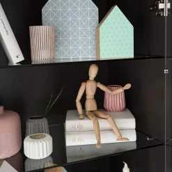 Mørteens Standvitrine Lindholm - Eiche teilmassiv - Matt Grau -Wohnzimmermöbel boutique en ligne 1000170810 200108 13505900004 DETAILS P000000001000170810