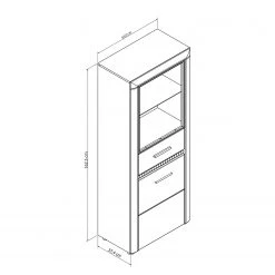 Loftscape Standvitrine Charnocks I - Hochglanz Weiß / Schwarz -Wohnzimmermöbel boutique en ligne 1000171301 190424 07575300005 GALLERYIMAGES P000000001000171301