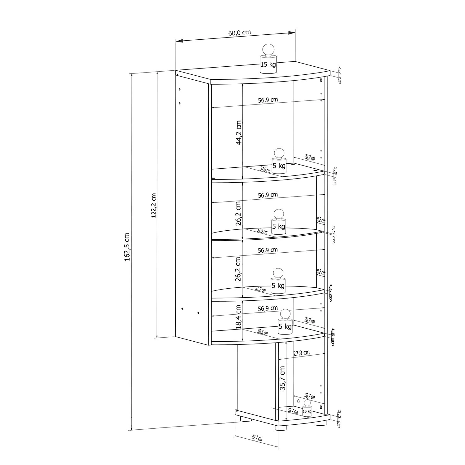 Loftscape Wohnwand Mury (4-teilig) - Hochglanz Weiß / Anthrazit 11 Loftscape Wohnwand Mury (4-teilig) - Hochglanz Weiß / Anthrazit – Bild 11
