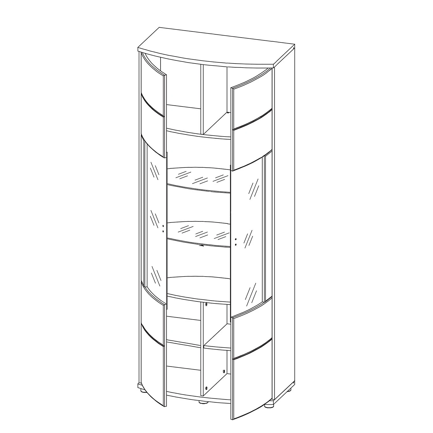 Loftscape Vitrinenschrank Mury - Hochglanz Weiß / Anthrazit 4 Loftscape Vitrinenschrank Mury - Hochglanz Weiß / Anthrazit – Bild 4