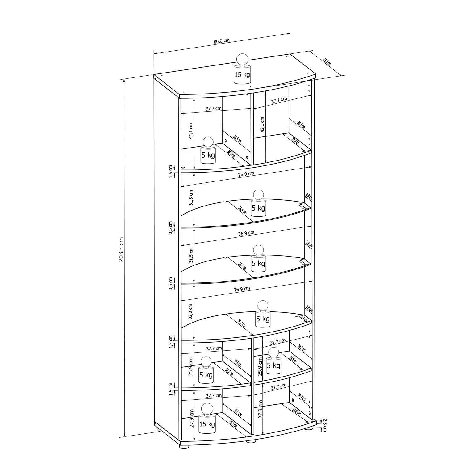 Loftscape Vitrinenschrank Mury - Hochglanz Weiß / Anthrazit 5 Loftscape Vitrinenschrank Mury - Hochglanz Weiß / Anthrazit – Bild 5