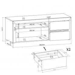 Loftscape TV-Lowboard Charnocks I - Hochglanz Weiß / Matt Weiß -Wohnzimmermöbel boutique en ligne 1000171352 190424 07580400261 GALLERYIMAGES P000000001000171352
