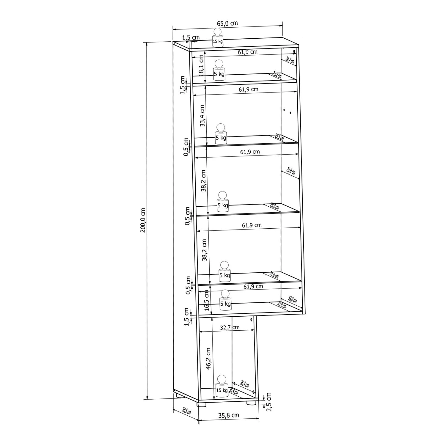 Loftscape Wohnwand Moitin (4-teilig) - Hochglanz Schwarz / Schwarz 9 Loftscape Wohnwand Moitin (4-teilig) - Hochglanz Schwarz / Schwarz – Bild 9