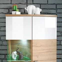 Loftscape Wohnkombination Jaguare (4-teilig) - Hochglanz Weiß / Eiche Ribbeck Dekor -Wohnzimmermöbel boutique en ligne 1000171359 200528 06454300013 DETAILS P000000001000171359