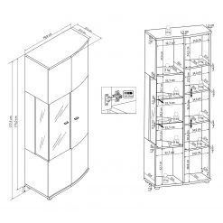 Loftscape Wohnkombination Jaguare (4-teilig) - Hochglanz Weiß / Eiche Ribbeck Dekor -Wohnzimmermöbel boutique en ligne 1000171359 200528 06455200020 SKETCH DETAILS P000000001000171359 sketch