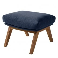 Studio Copenhagen Polsterhocker Garbo VII - Webstoff Milan: Dunkelblau - Eiche Dunkel