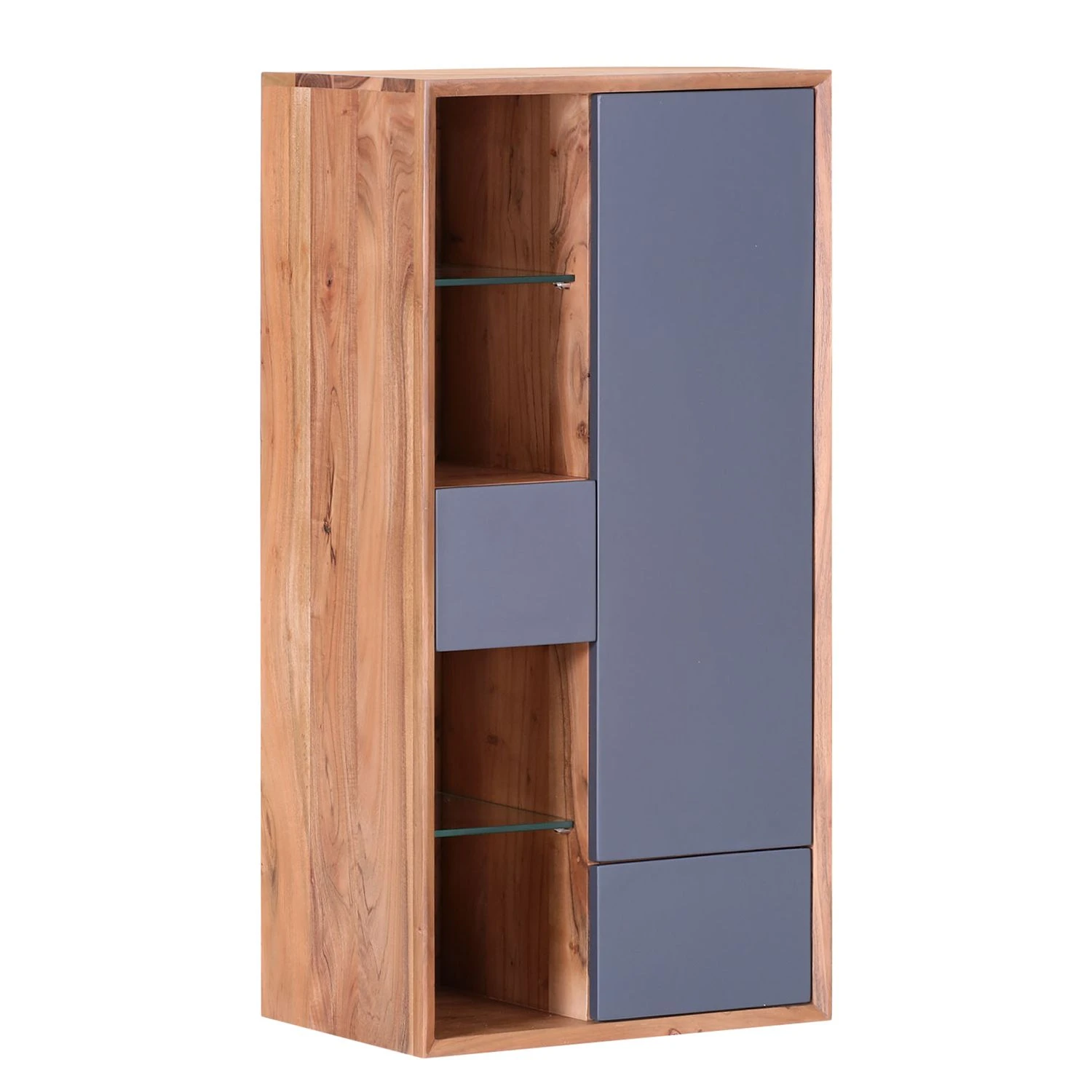 Naturoo Highboard Kadena I - Akazie teilmassiv - Anthrazit / Akazie natur 1 Naturoo Highboard Kadena I - Akazie teilmassiv - Anthrazit / Akazie natur