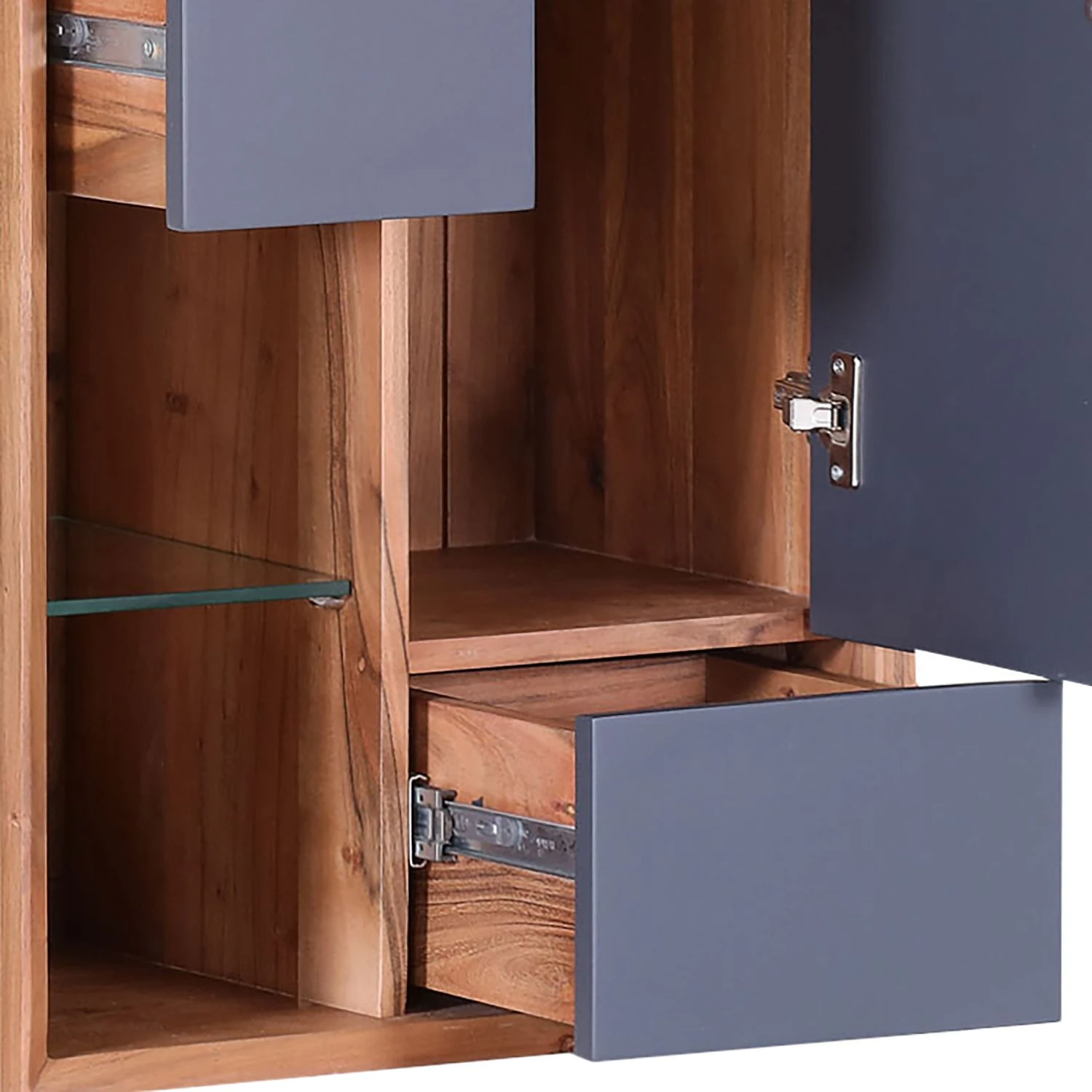 Naturoo Highboard Kadena I - Akazie teilmassiv - Anthrazit / Akazie natur 4 Naturoo Highboard Kadena I - Akazie teilmassiv - Anthrazit / Akazie natur – Bild 4