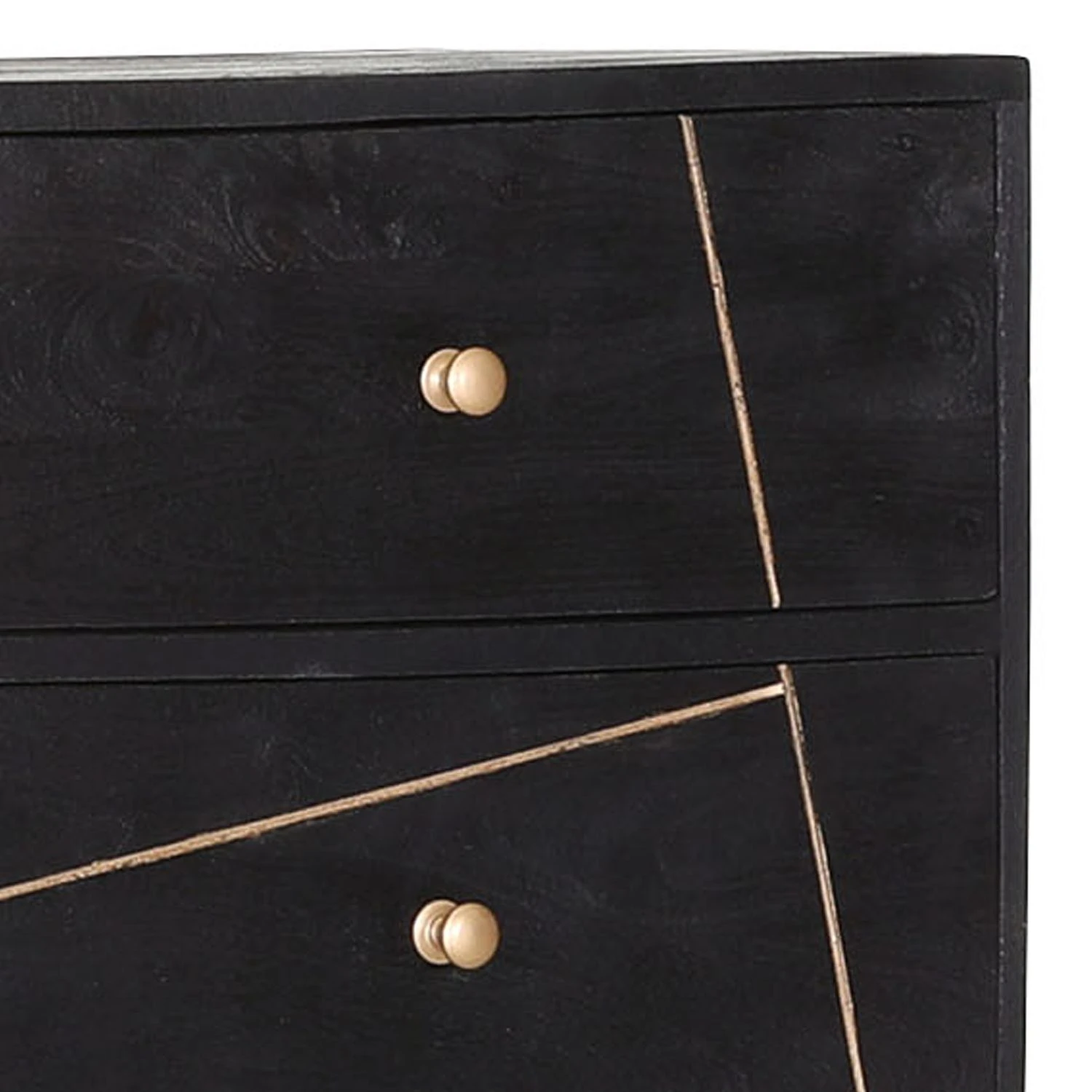 Jack & Alice Kommode Towa I - Akazie massiv / Metall - Schwarz / Gold 2 Jack & Alice Kommode Towa I - Akazie massiv / Metall - Schwarz / Gold – Bild 2