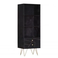 Jack & Alice Regal Towa - Akazie massiv / Metall - Schwarz / Gold