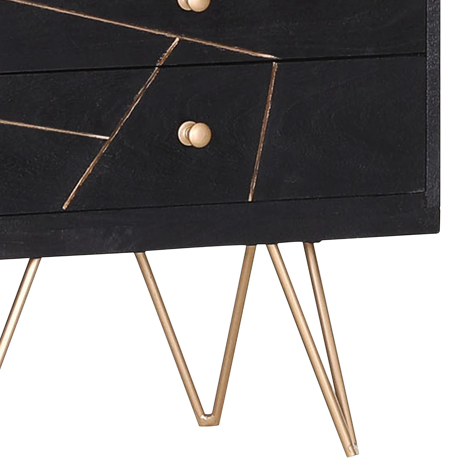 Jack & Alice Regal Towa - Akazie massiv / Metall - Schwarz / Gold 3 Jack & Alice Regal Towa - Akazie massiv / Metall - Schwarz / Gold – Bild 3