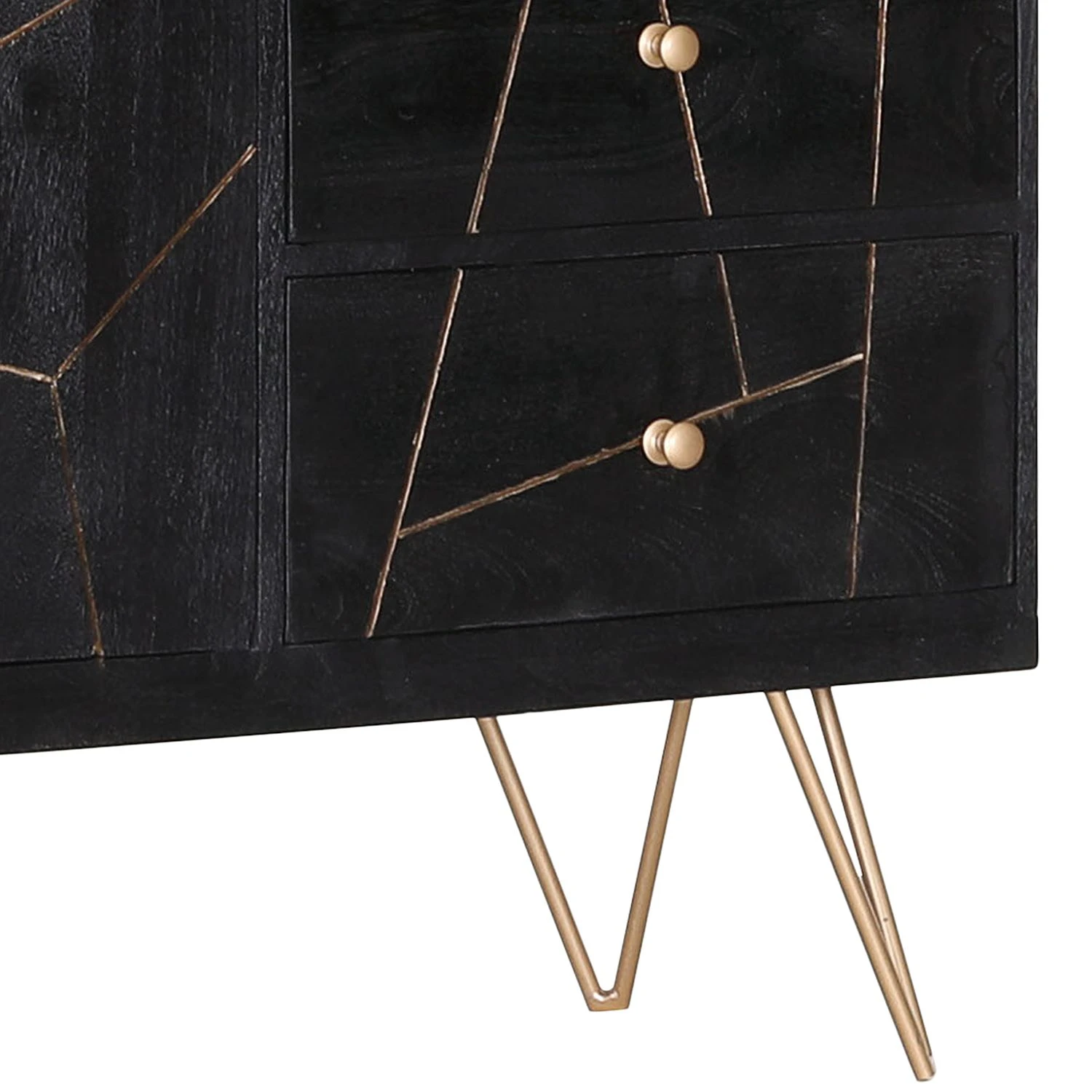 Jack & Alice Sideboard Towa - Akazie massiv / Metall - Schwarz / Gold 5 Jack & Alice Sideboard Towa - Akazie massiv / Metall - Schwarz / Gold – Bild 5
