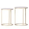 Jack & Alice Beistelltisch Ryo (2-teilig) - Marmor / Metall - Marmor Weiß / Gold