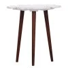 Jack & Alice Beistelltisch Rebu - Marmor / Akazie massiv - Marmor Weiß / Braun