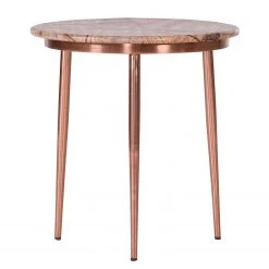 Jack & Alice Beistelltisch Miya - Marmor / Metall - Marmor Braun / Kupfer