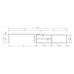 Temahome TV-Lowboard Echo - Weiß / Eiche -Wohnzimmermöbel boutique en ligne 1000173643 190802 12571500009 SKETCH DETAILS P000000001000173643 sketch