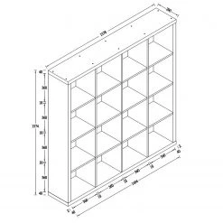 KiYDOO Regal Shelfy II - Eiche Sonoma Dekor - Breite: 158 cm -Wohnzimmermöbel boutique en ligne 1000173850 191106 15233200024 SKETCH DETAILS P000000001000173850 sketch