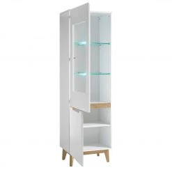 Mørteens Standvitrine Tenabo - Matt Weiß / Asteiche -Wohnzimmermöbel boutique en ligne 1000174303 191004 12413000005 DETAILS P000000001000174303
