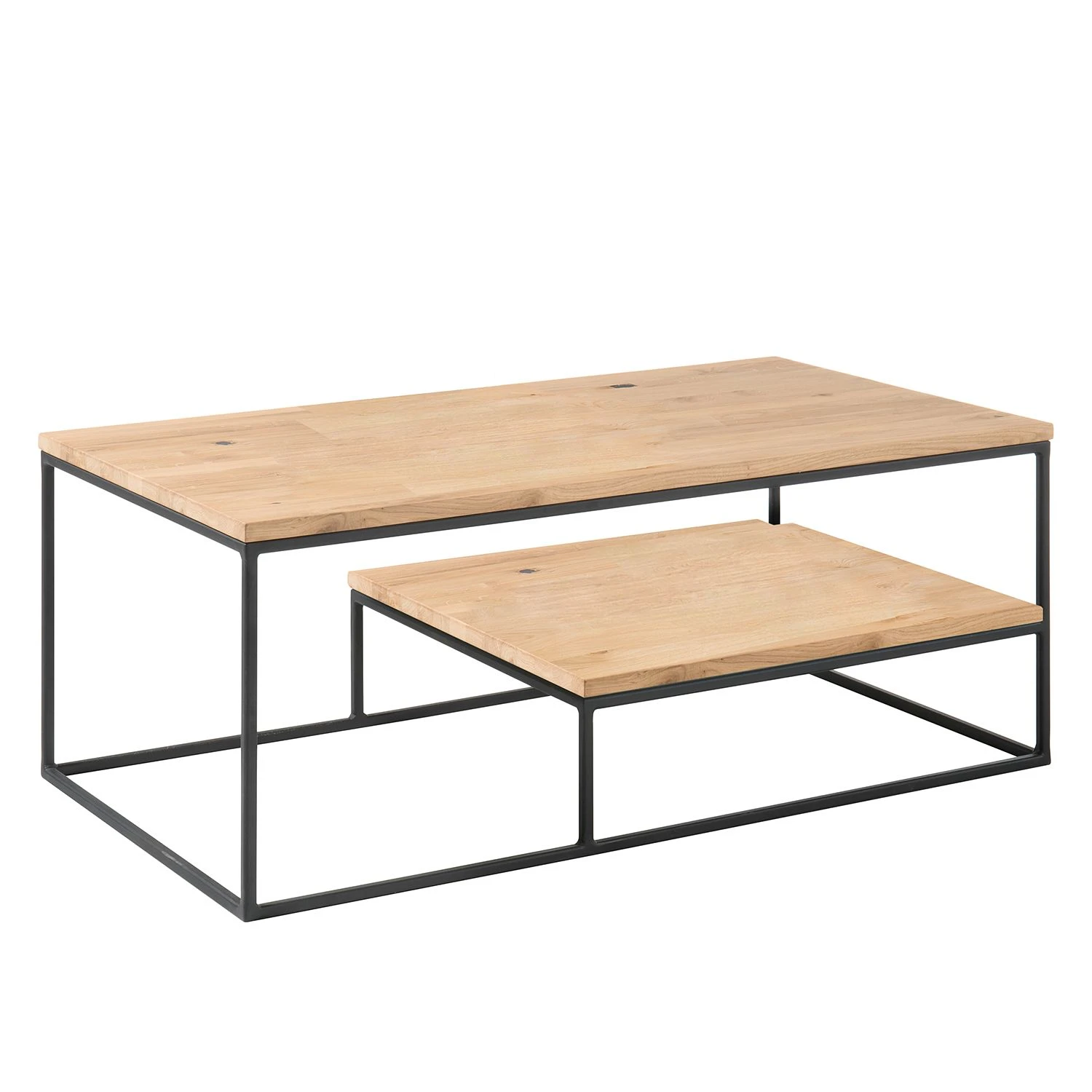 Norrwood Couchtisch Karnin - Eiche massiv / Eisen - Eiche / Matt Schwarz 1 Norrwood Couchtisch Karnin - Eiche massiv / Eisen - Eiche / Matt Schwarz