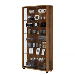 VCM Vitrinenschrank Verona II - Nussbaum Dekor