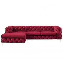 Jack & Alice Ecksofa Leominster - Samt - Bordeaux - Ottomane davorstehend links -Wohnzimmermöbel boutique en ligne 1000176174 190607 15400300018 GALLERYIMAGES P000000001000176174