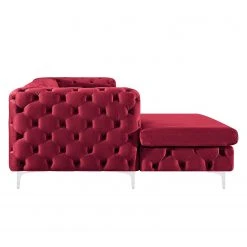 Jack & Alice Ecksofa Leominster - Samt - Bordeaux - Ottomane davorstehend links -Wohnzimmermöbel boutique en ligne 1000176174 190607 15400300019 GALLERYIMAGES P000000001000176174