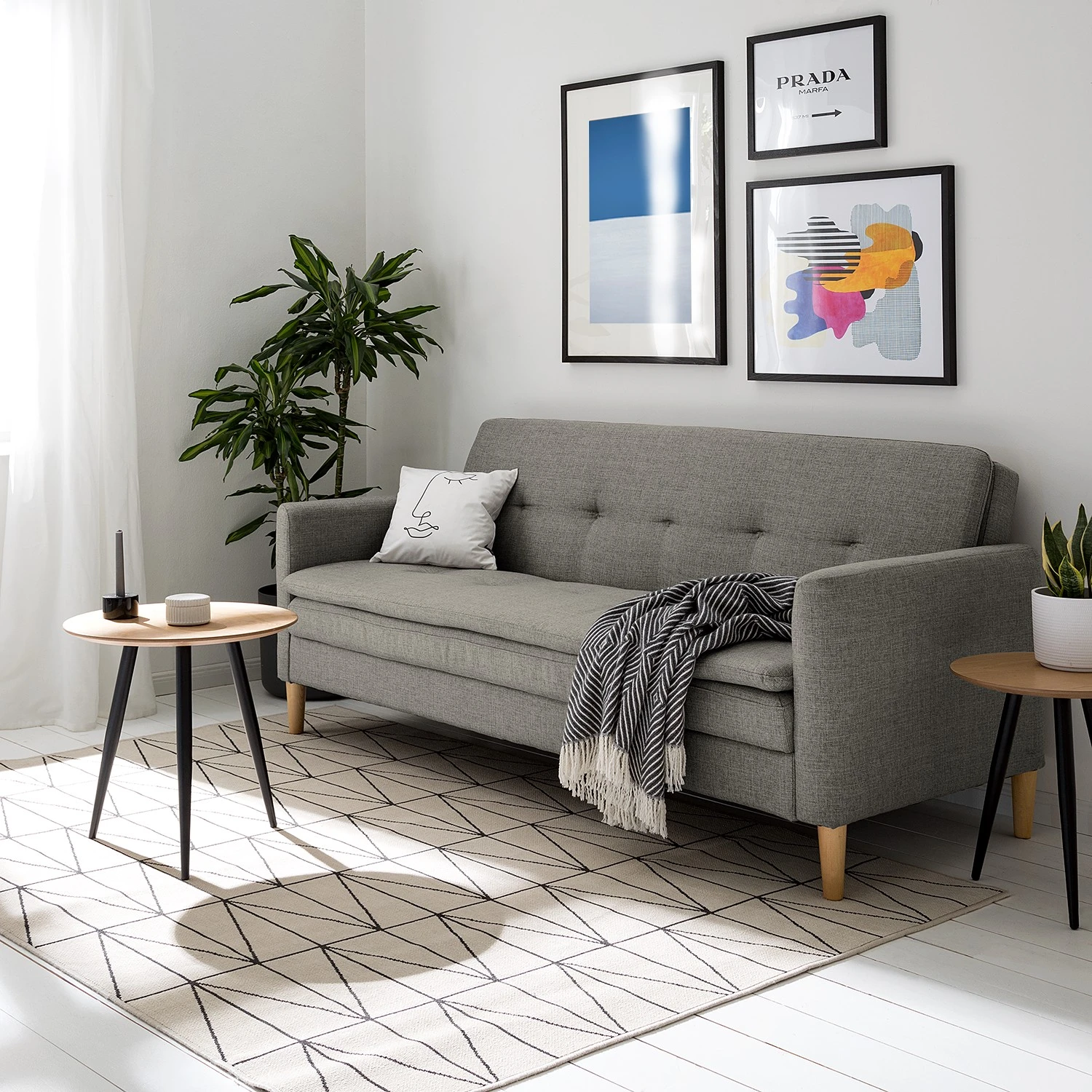 Fredriks Schlafsofa Gizeh - Webstoff - Grau 2 Fredriks Schlafsofa Gizeh - Webstoff - Grau – Bild 2