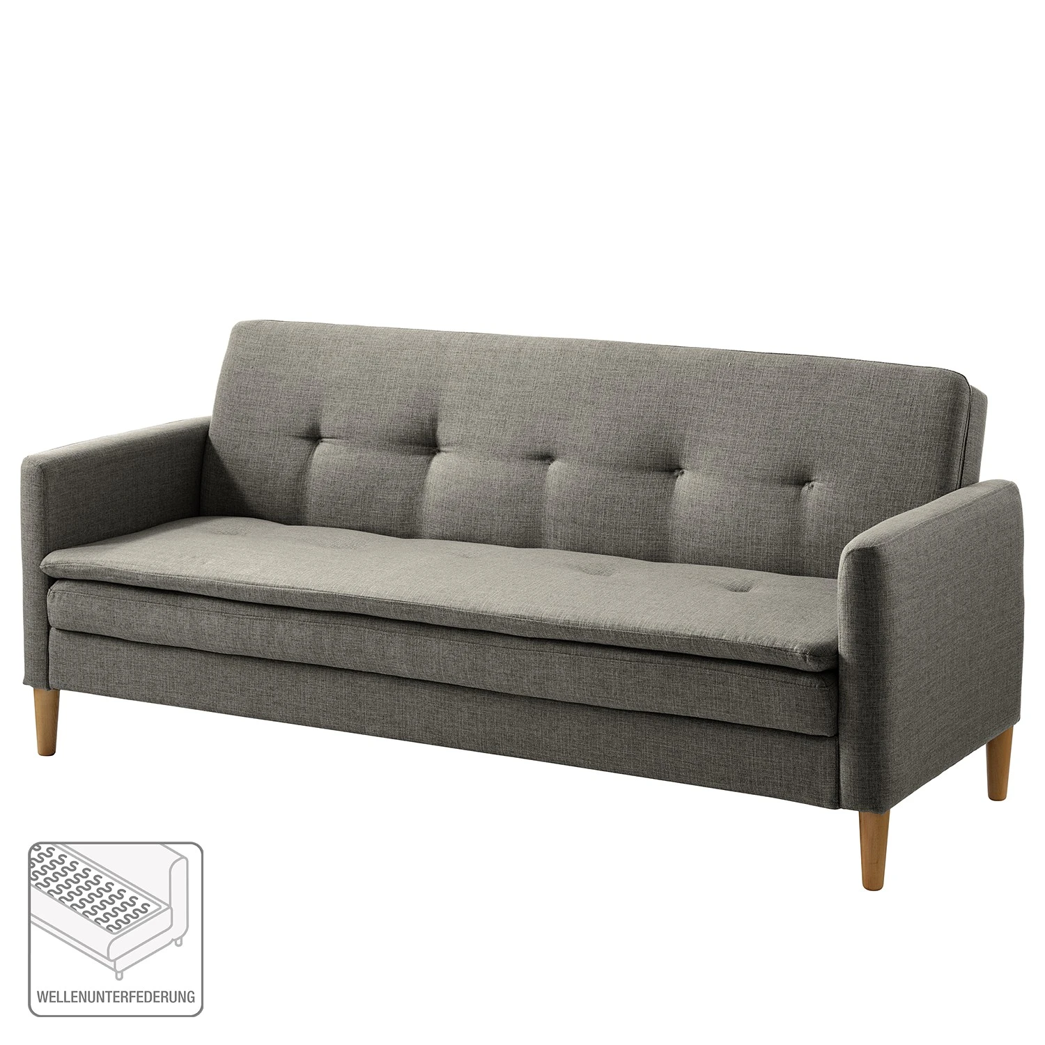 Fredriks Schlafsofa Gizeh - Webstoff - Grau 4 Fredriks Schlafsofa Gizeh - Webstoff - Grau – Bild 4