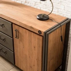 Ars manufacti Sideboard Manchester IV - Akazie massiv / Metall - Akazie / Anthrazit -Wohnzimmermöbel boutique en ligne 1000176686 200320 14040100006 DETAILS P000000001000176686