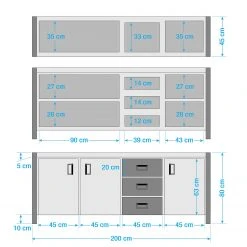Ars manufacti Sideboard Manchester IV - Akazie massiv / Metall - Akazie / Anthrazit -Wohnzimmermöbel boutique en ligne 1000176686 200506 16090500001 SKETCH DETAILS P000000001000176686 sketch