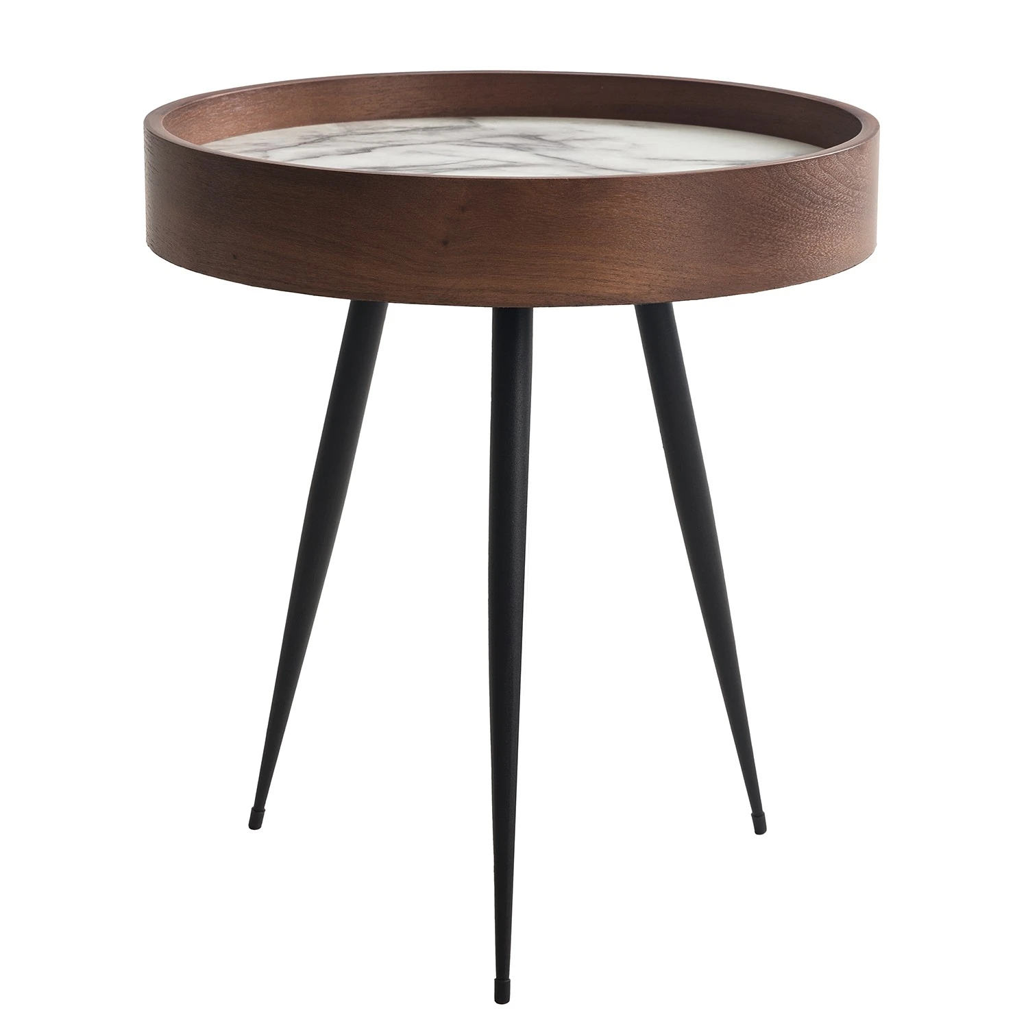Mørteens Beistelltisch Melz - Eiche teilmassiv - Marmor Braun Dekor / Schwarz 1 Mørteens Beistelltisch Melz - Eiche teilmassiv - Marmor Braun Dekor / Schwarz
