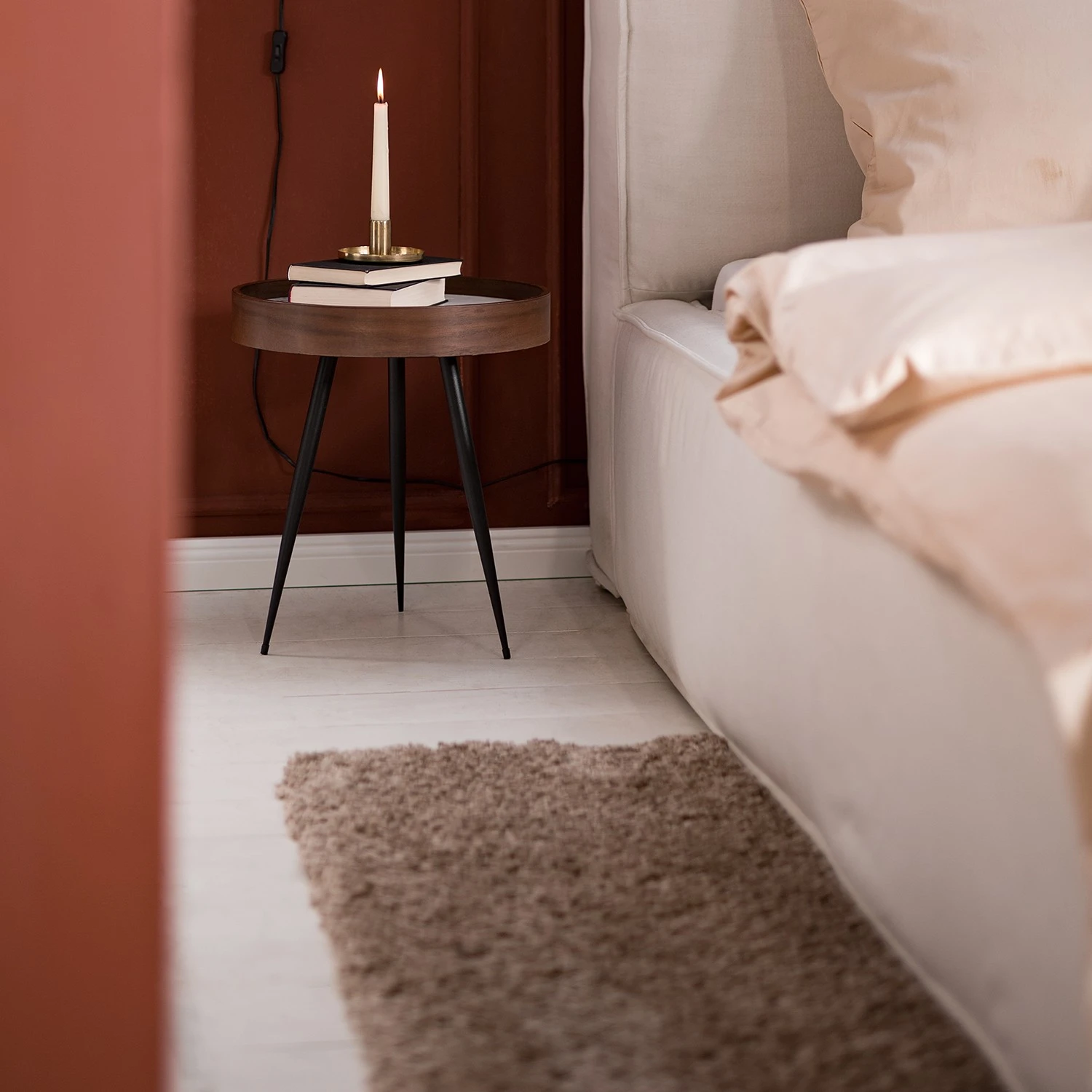 Mørteens Beistelltisch Melz - Eiche teilmassiv - Marmor Braun Dekor / Schwarz 3 Mørteens Beistelltisch Melz - Eiche teilmassiv - Marmor Braun Dekor / Schwarz – Bild 3