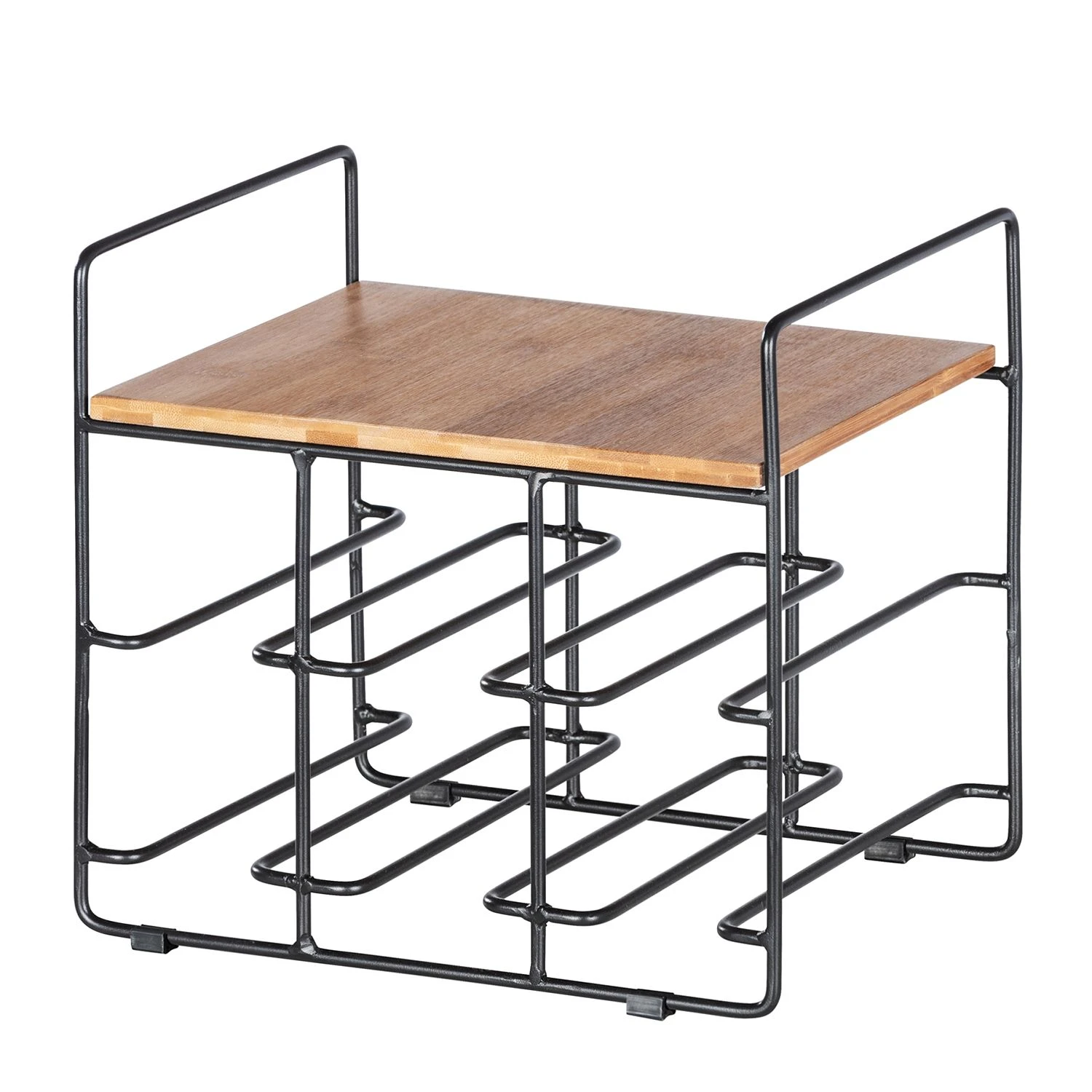 WENKO Weinregal Loft I - Bambus massiv / Edelstahl - Bambus / Schwarz 1 WENKO Weinregal Loft I - Bambus massiv / Edelstahl - Bambus / Schwarz