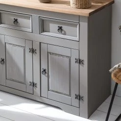 Maison Belfort Sideboard Finca Rustica - Kiefer massiv - Kiefer Grau -Wohnzimmermöbel boutique en ligne 1000178029 200511 13145100002 DETAILS P000000001000178029