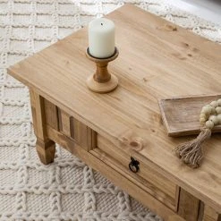 Maison Belfort Couchtisch Finca Rustica - Kiefer massiv - Kiefer Natur -Wohnzimmermöbel boutique en ligne 1000178032 200511 13524200008 DETAILS P000000001000178032