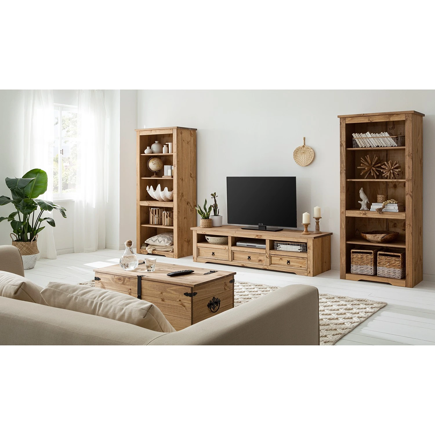 Maison Belfort TV-Lowboard Finca Rustica II - Kiefer massiv - Kiefer Natur 2 Maison Belfort TV-Lowboard Finca Rustica II - Kiefer massiv - Kiefer Natur – Bild 2