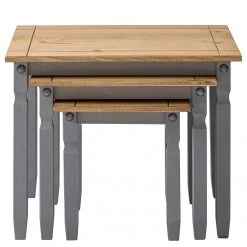 Maison Belfort Beistelltisch Finca Rustica (3er-Set) - Kiefer massiv - Kiefer Grau -Wohnzimmermöbel boutique en ligne 1000178043 200422 06410100015 DETAILS P000000001000178043