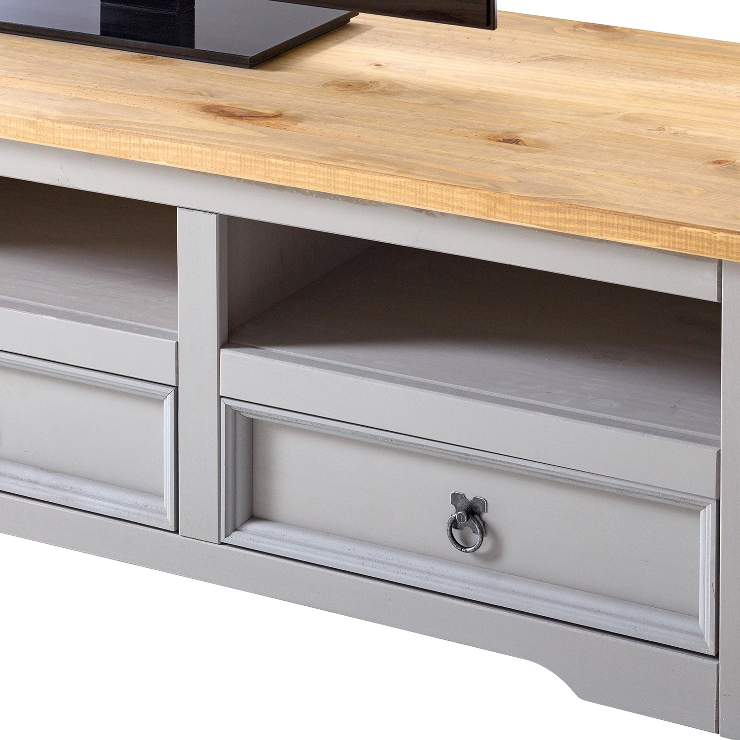 Maison Belfort TV-Lowboard Finca Rustica II - Kiefer massiv - Kiefer Grau 7 Maison Belfort TV-Lowboard Finca Rustica II - Kiefer massiv - Kiefer Grau – Bild 7